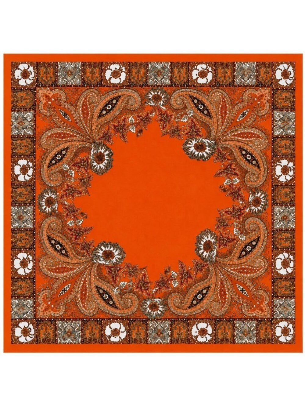 ORANGE SATIN WILD RAG SCARF | 35x35 PAISLEY SCARF | WESTERN COWGIRL SCARF | BOHO